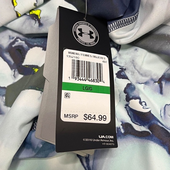 Under Armour Women's HeatGear Training Legging 1352180-497 Blue Ink NWT Size L - Picture 11 of 14